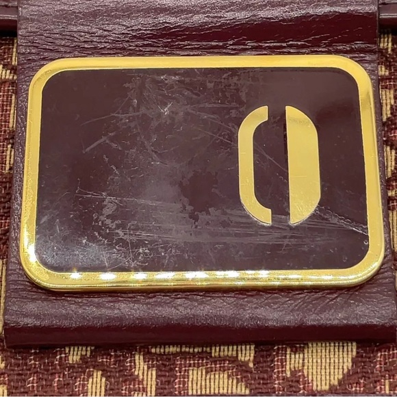 Auth Dior 30 Montaigne Trotter Canvas Bordeaux Clutch - Picture 6 of 12